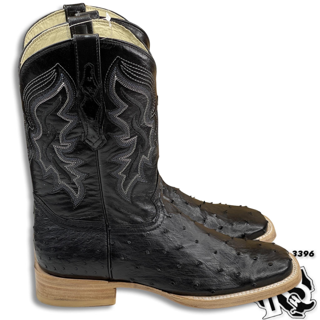 ORIGINAL OSTRISH | MEN BLACK WESTERN SQUARE TOE BOOTS