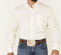 CINCH MEN'S MODERN FIT SOLID CREAM LONG SLEEVE BUTTON DOWN WESTERN SHIRT|