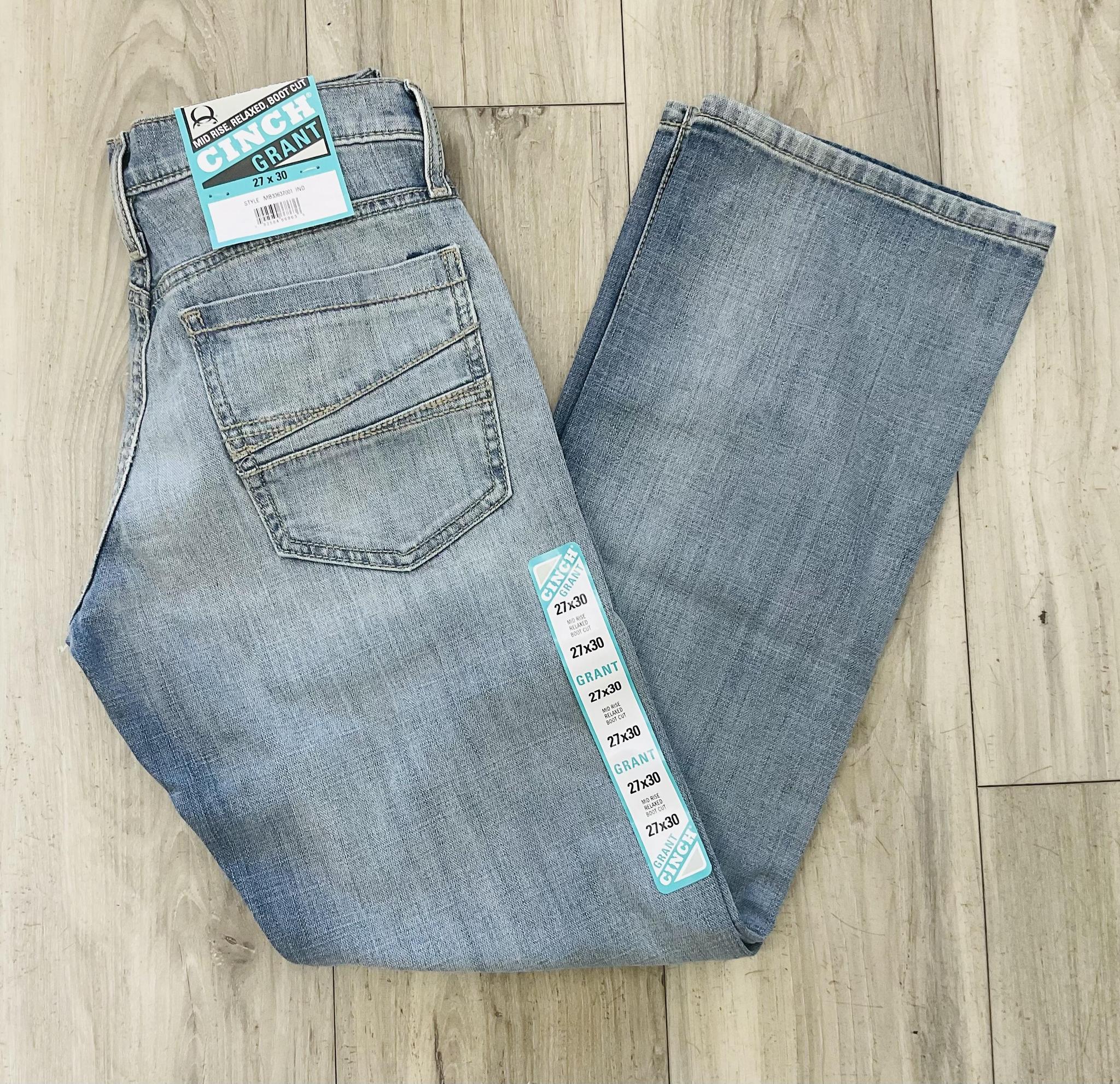 Cinch Men's Grant Mid Rise Relaxed Fit Light Stone  Boot Cut Jeans | MB33637001