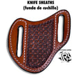 “ Javier “ | KNIFE SHEATHS COGNAC TOOLED LEATHER