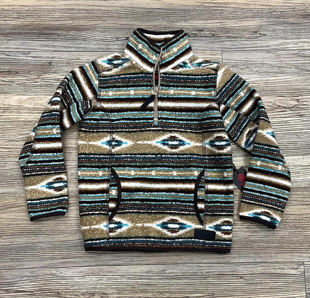 Kids Cozy Berber Stripe Pullover | Tan | Rock & Roll | BK91C05551