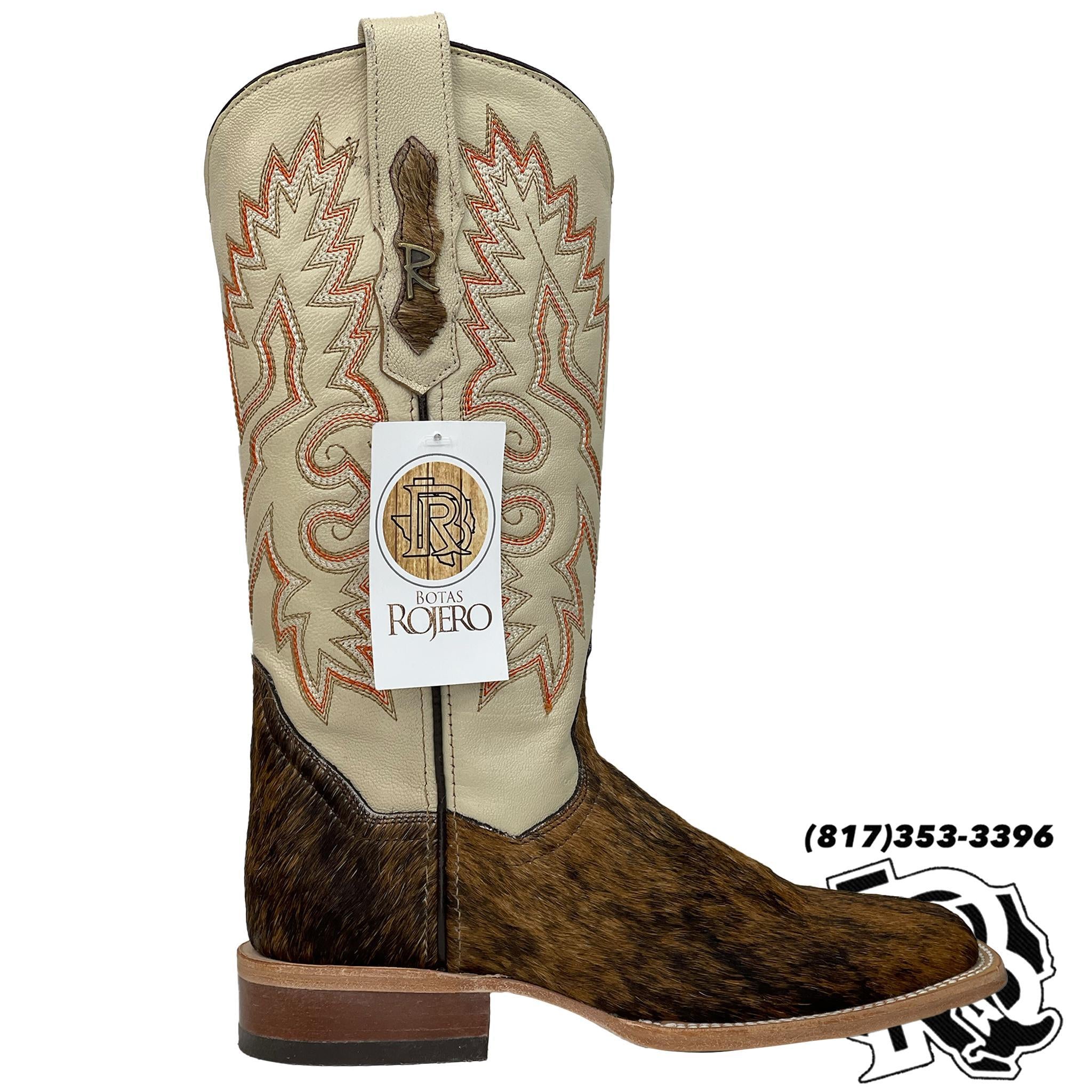 WOMEN COWHIDE BOOTS | SQUARE TOE BROWN COWHIDE