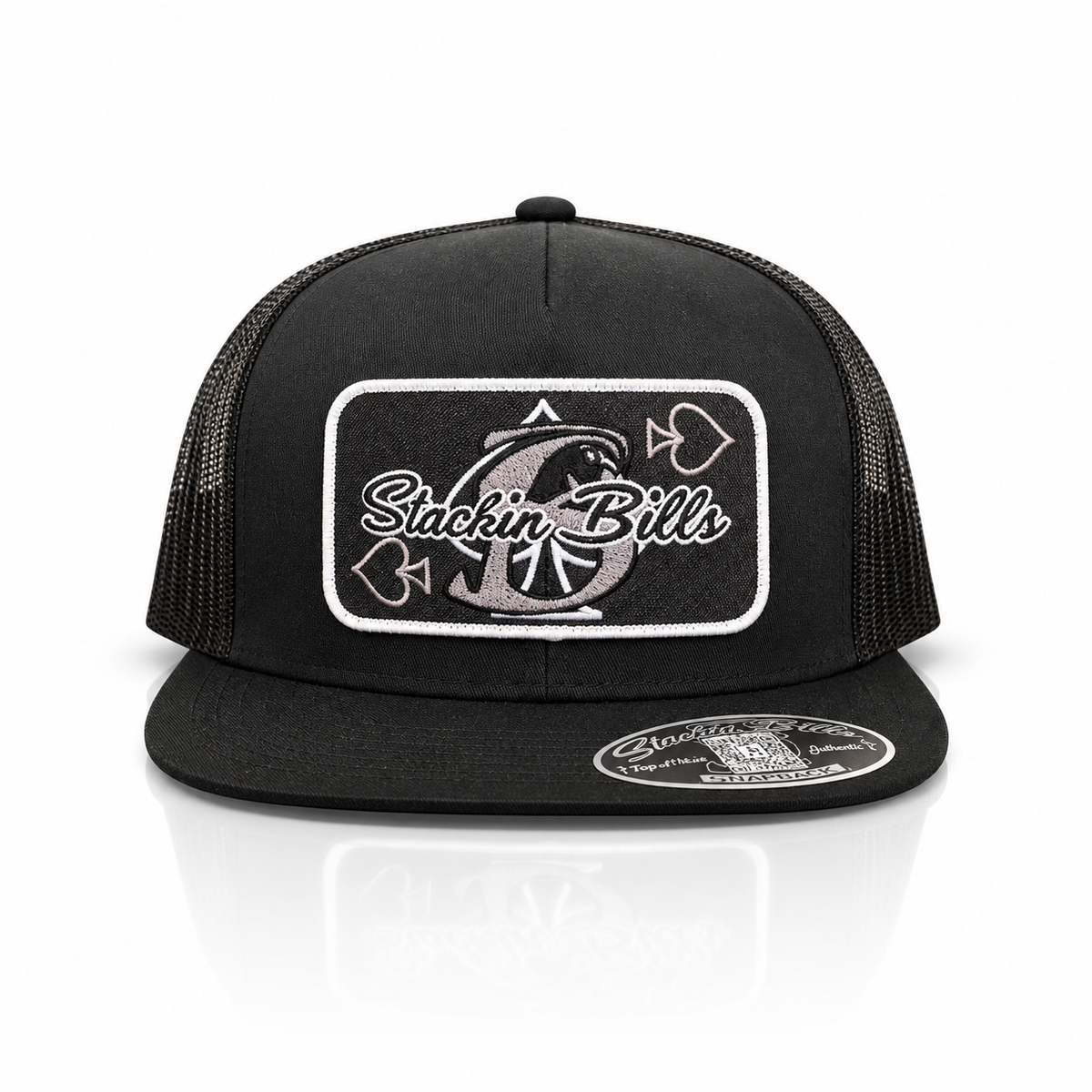 “ SB SPADE “ STACKIN BILLS BLACK SPADE CAP SNAP BACK