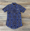 MENS ROCK & ROLL BLUE AZTEC SHORT SLEEVE SHIRT | BMN3S03342