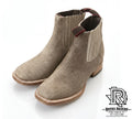 BOTINES PELO DE RES CAFE CLARO DE PUNTA CUADRADA