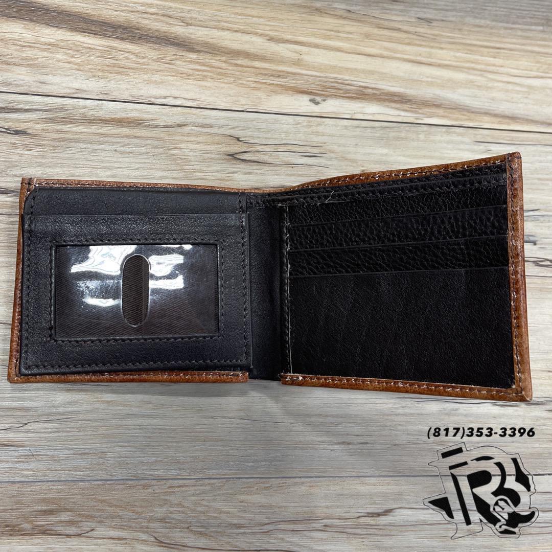 “ THOMAS  “ | IRON SPUR WESTERN CO MEN BI FOLD  WESTERN TOOLED LEATHER WALLET BEADED