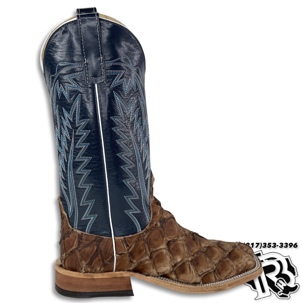 CHOCOLATE BIG BASS | ANDERSON BEAN FISH MEN WESTERN SQUARE TOE BOOT STYLE  #2013