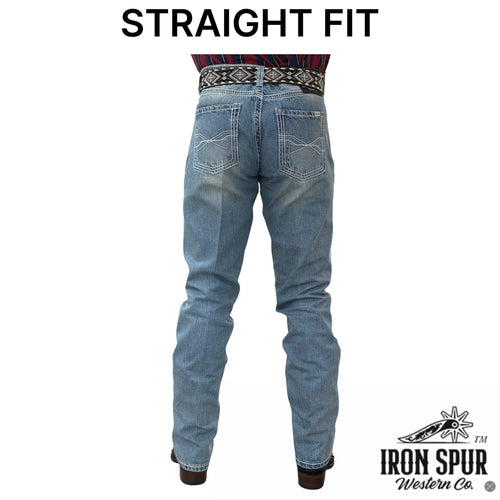 07 | Iron Spur Men’s Straight-Leg Western Jeans – Light Wash