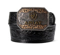 ARIAT BOY'S FLORAL EMBOSSED LEATHER BLACK WESTERN BELT| A1309101