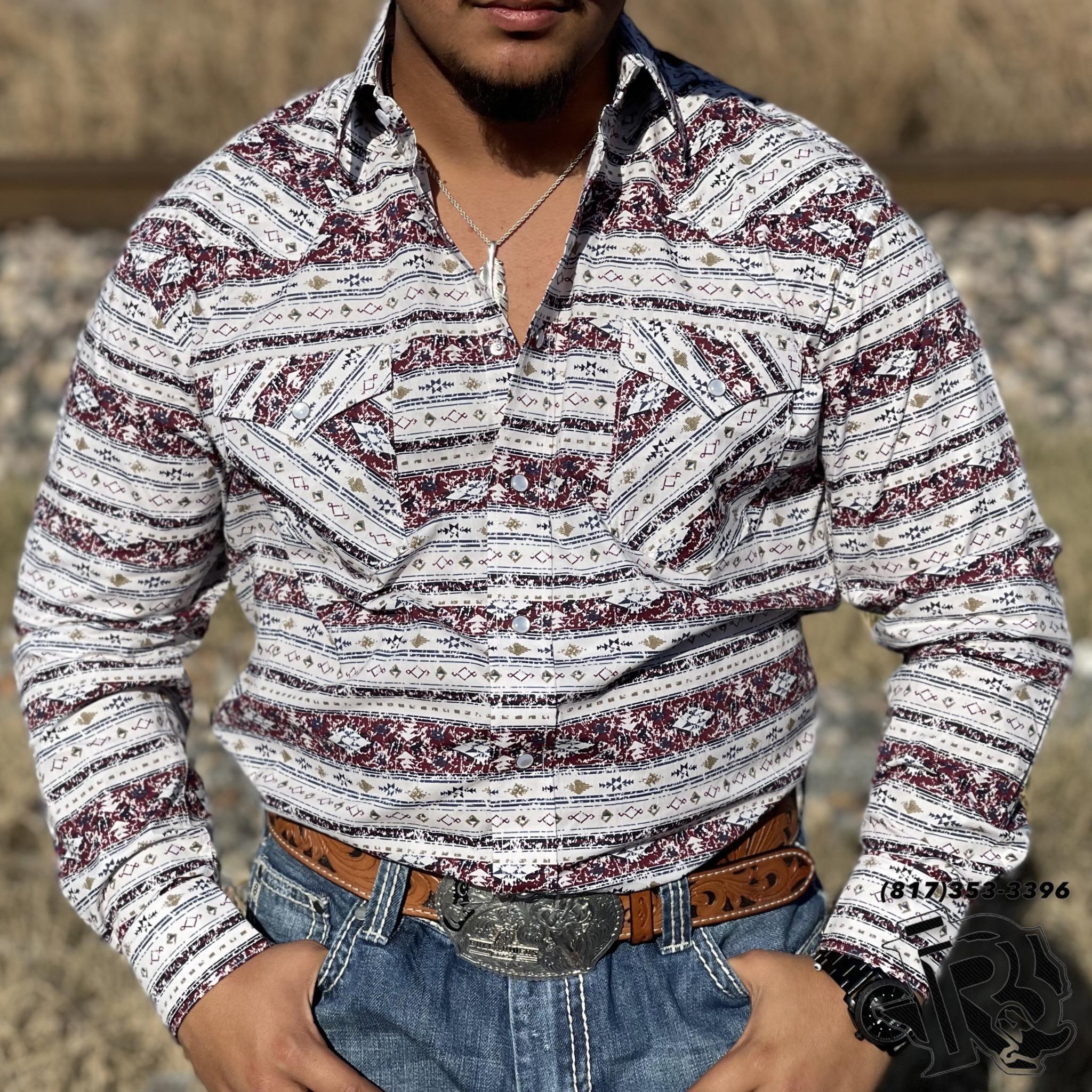MEN SHIRT | MEN VINTAGE DESIGN MAROON WESTERN SHIRT