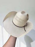 “ Kenny “ | IRON SPUR ™️ STRAW HAT OPEN CROWN 6 INCH CROWN 4 1/4 BRIM #2