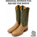 “ Frontier “ | JUSTIN MEN’S CHISOLM VINTAGE TAN FULL QUILL OSTRICH | JE8173