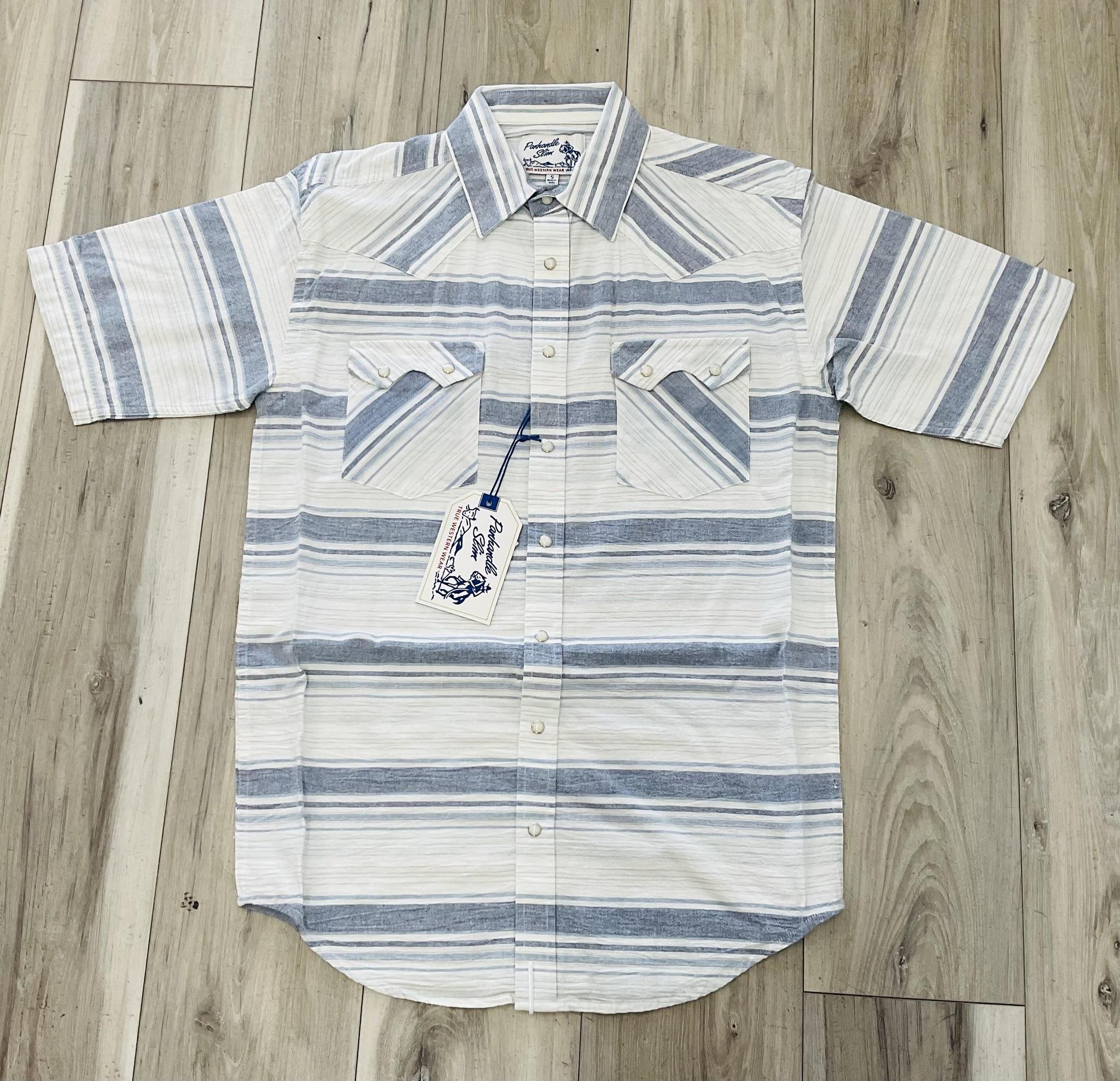PANHANDLE MEN’S INDIGO SHORT SLEEVE SHIRT|PMN3S08151
