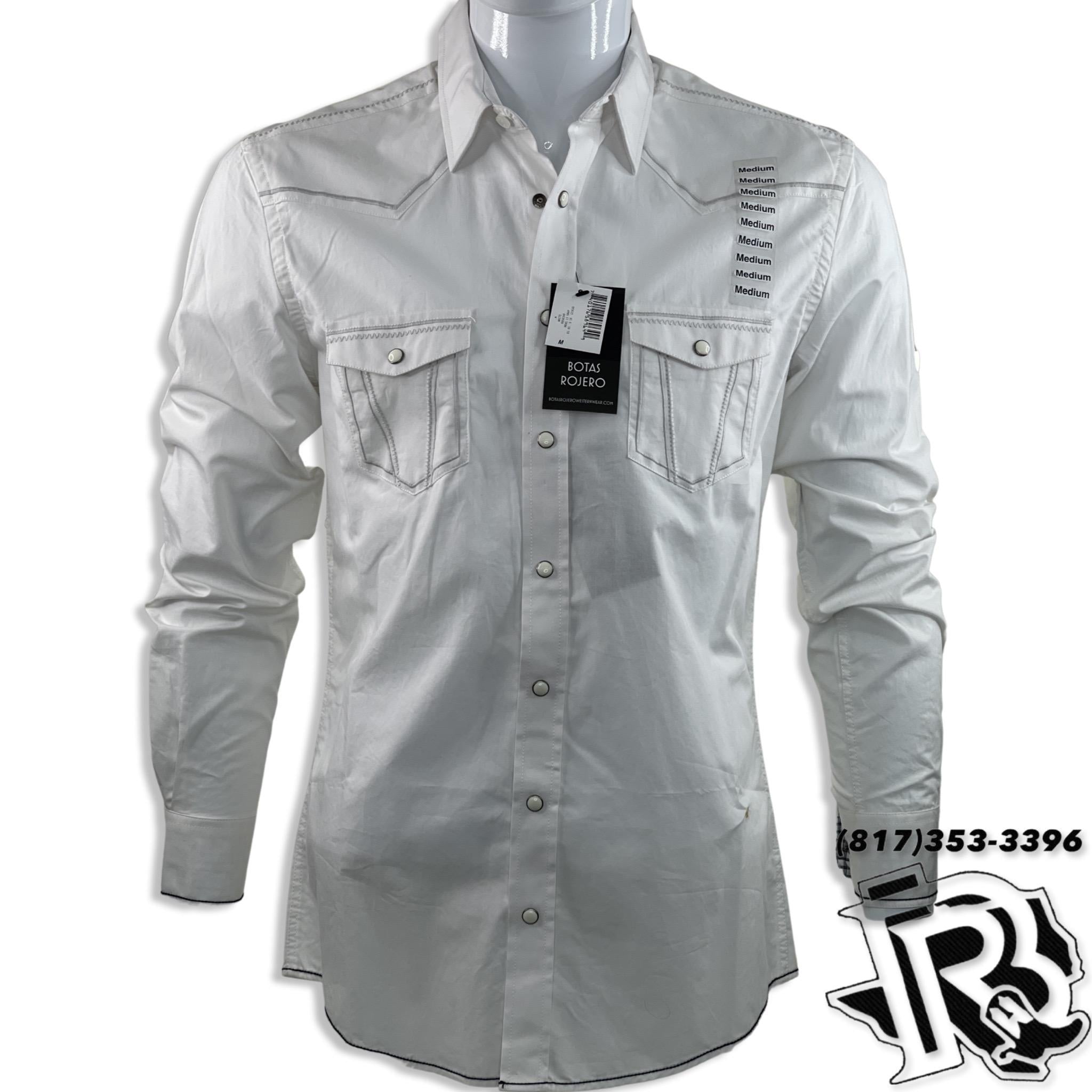WHITE GREY STITCHING | LONG SLEEVE MEN WESTERN SHIRT