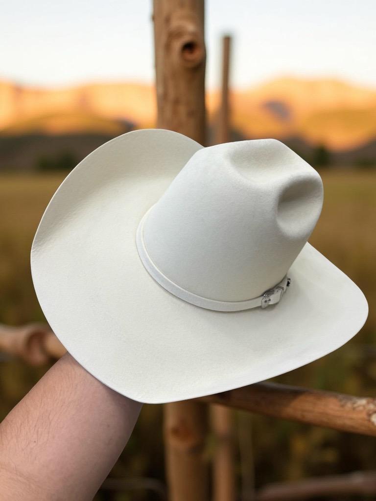 20X BONE IRON SPUR FELT HAT OPEN CROWN 4 1/4