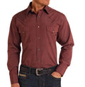 Rock & Roll Men's Wine Long Sleeve Pearl Snap| SMN2S05436