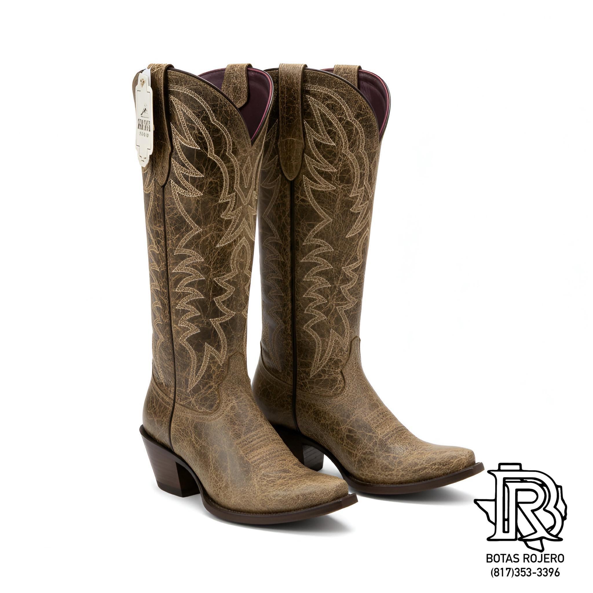 “ CASEY CRYSTAL HONEY MARY “ IRON SPUR WESTERN WOMAN BOOT 16” shaft