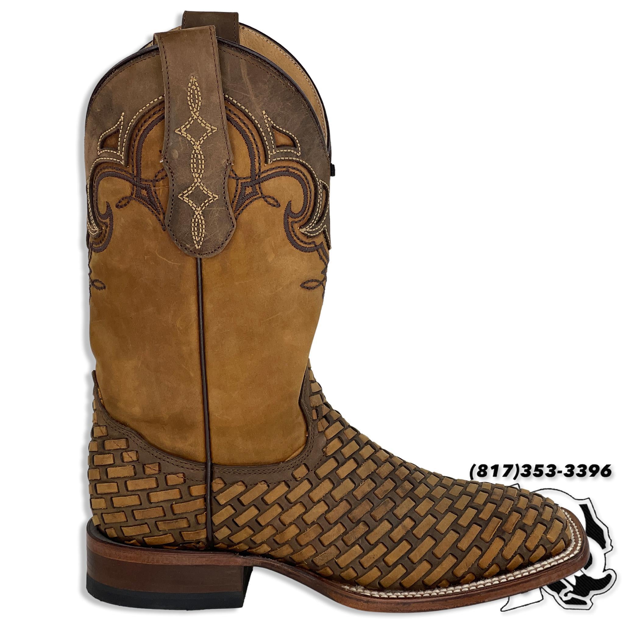 BASKET WEAVED BOOTS | COOPER MEN SQUARE TOE BOOTS