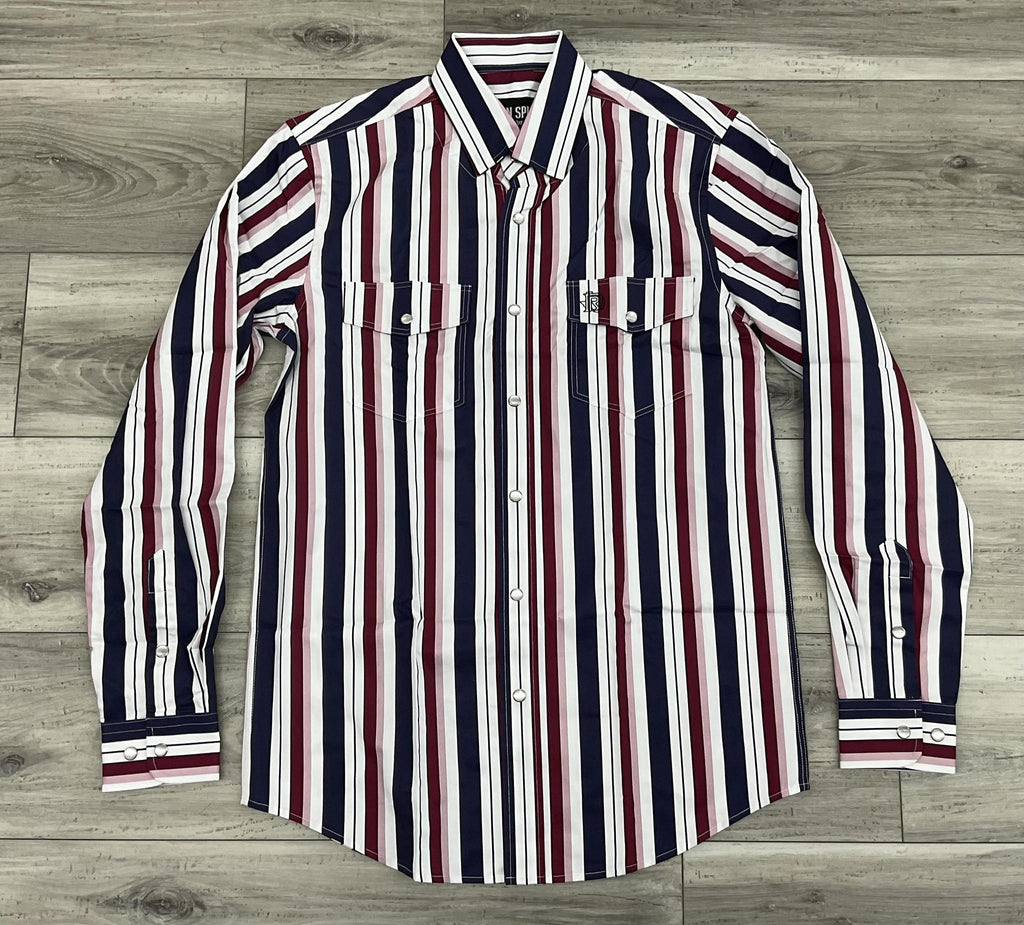 Waylon  | Iron Spur Men’s Western Long Sleeve  Strip Shirt