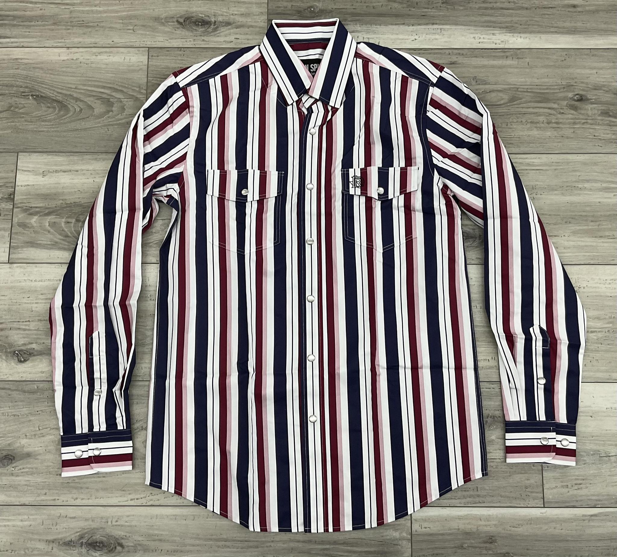 Waylon  | Iron Spur Men’s Western Long Sleeve  Strip Shirt