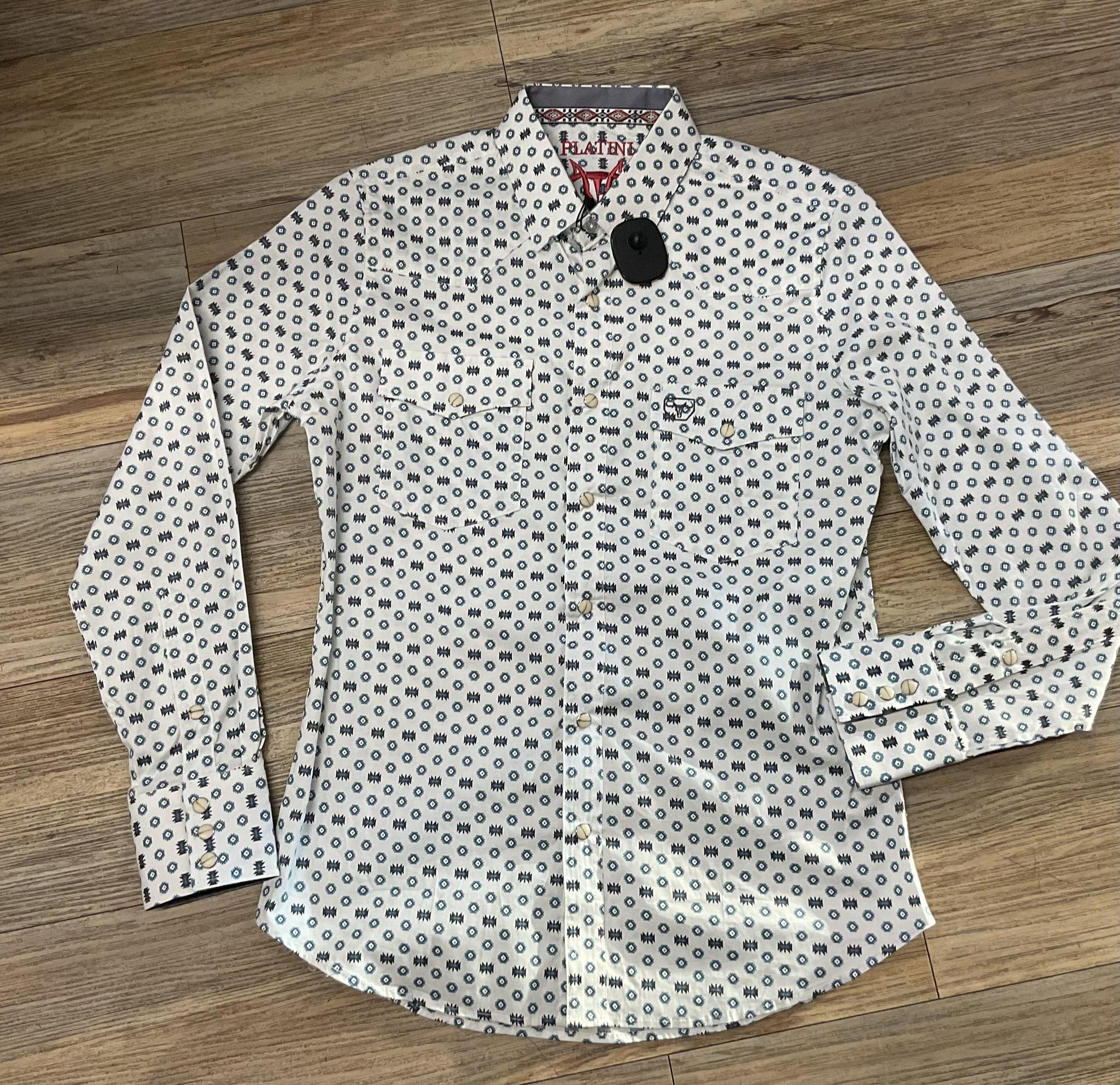 ‘’ALEX’’ MENS PLATINI WHITE SHIRT |AZL9090