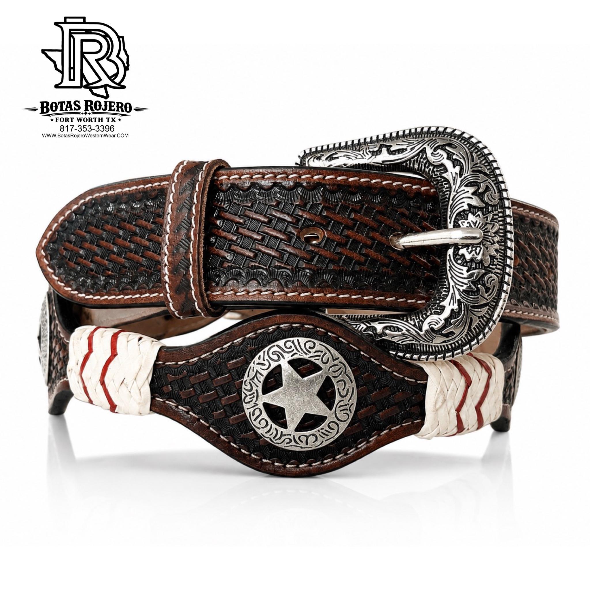 LONG STAR CONCH WESTERN BELT BY IRON SPUR 1.5 INCH WIDE