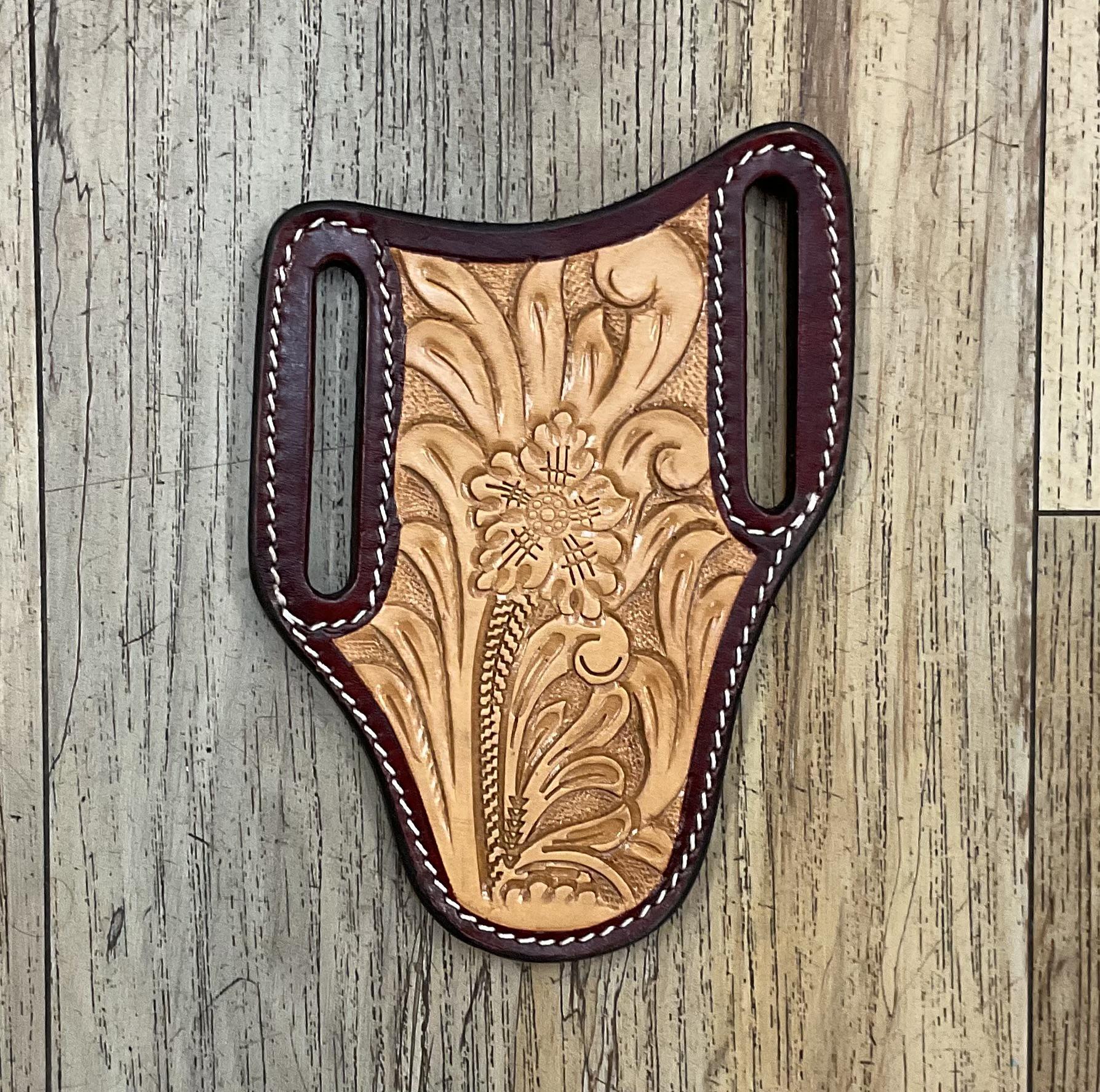 ‘’FLINT’’ | IRON SPUR WESTERN CO.  KNIFE SHEATH WESTERN TOOLED LEATHER