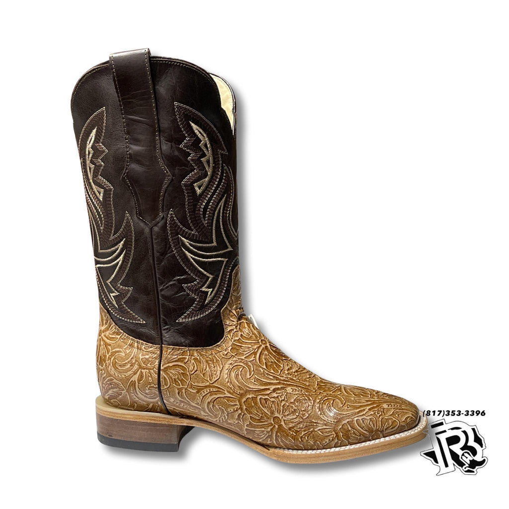 “ Nathan “ |  TOOLED LEATHER MEN SQUARE TOE WESTERN BOOTS