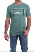 MEN'S CINCH LOGO TEE - HEATHER GREEN MTT1690384
