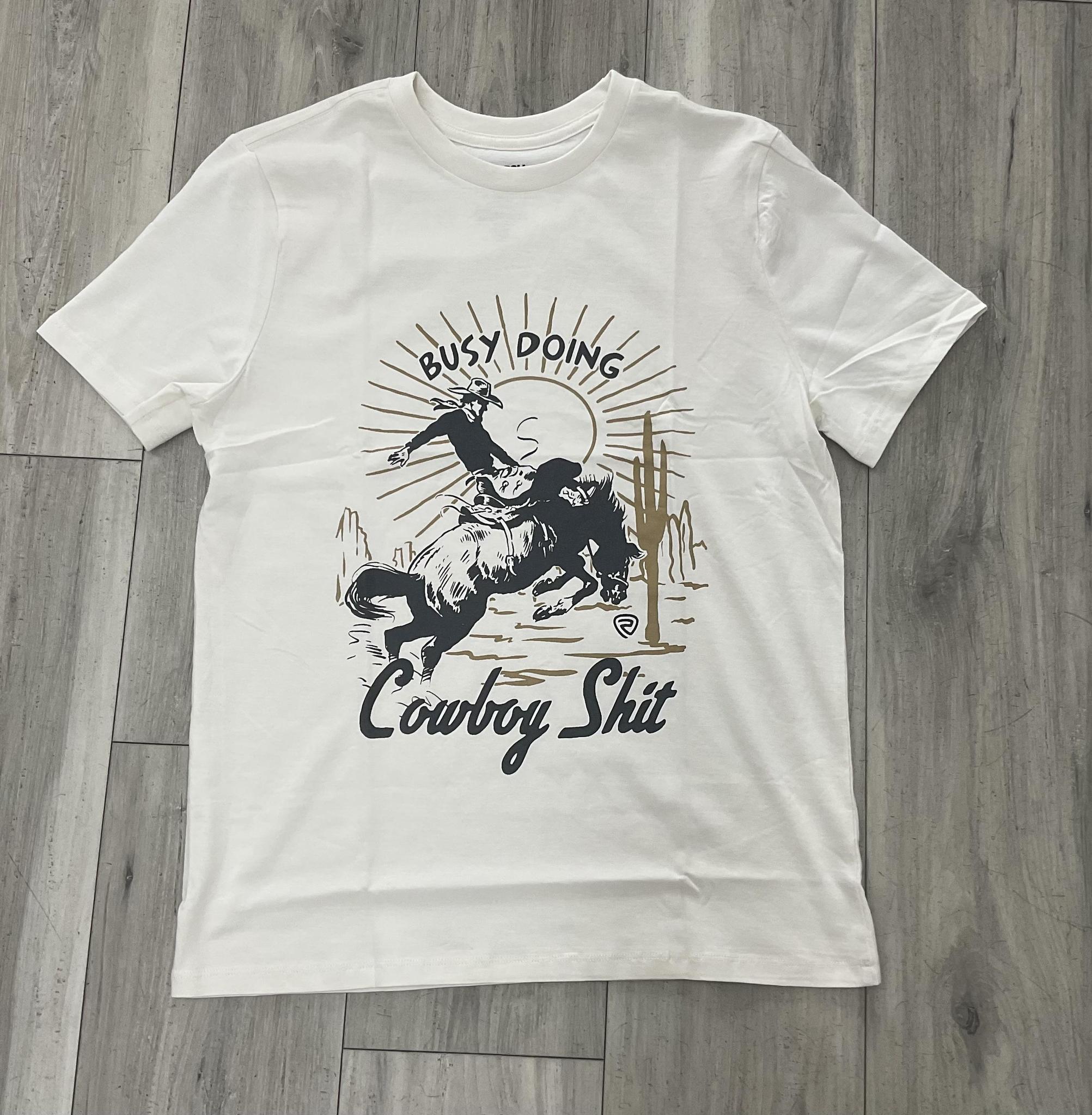 ROCK & ROLL MEN’S NATURAL BRONCO GRAPHIC T-SHIRT |BU21T09850