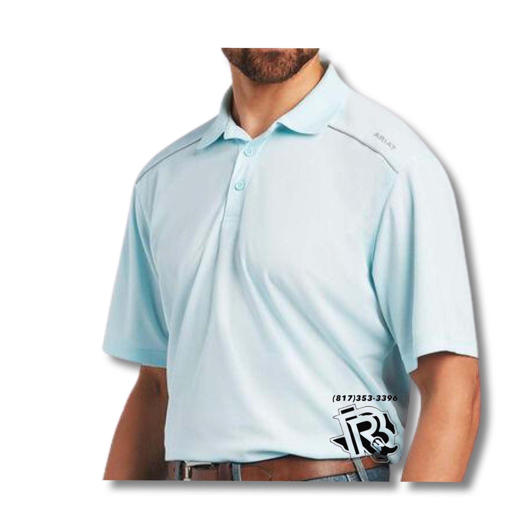 “ Landon “ | MEN ARIAT SHORT SLEEVE POLO LIGHT BLUE