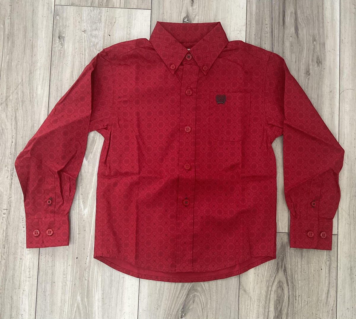 CINCH BOY’S TODDLER RED LONG SLEEVE SHIRT |MTW7061435