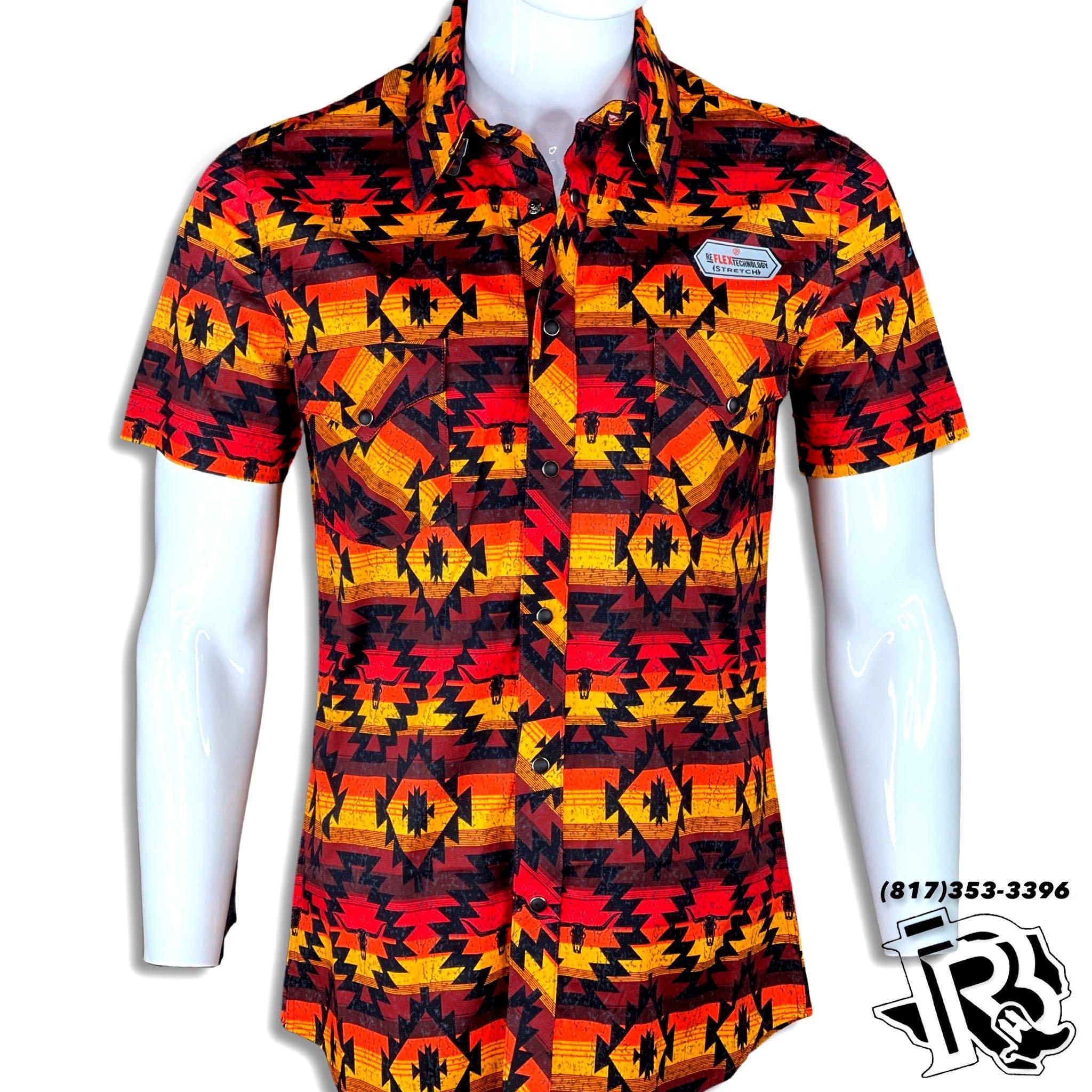 “ GABRIEL” | MEN'S SHORT SLEEVE SHIRT BLACK SNAP SHIRT ROCK & ROLL B1S3338