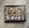 ‘’ ANDERSON  “ | IRON SPUR WESTERN CO. MEN BI FOLD WESTERN TOOLED LEATHER WALLET