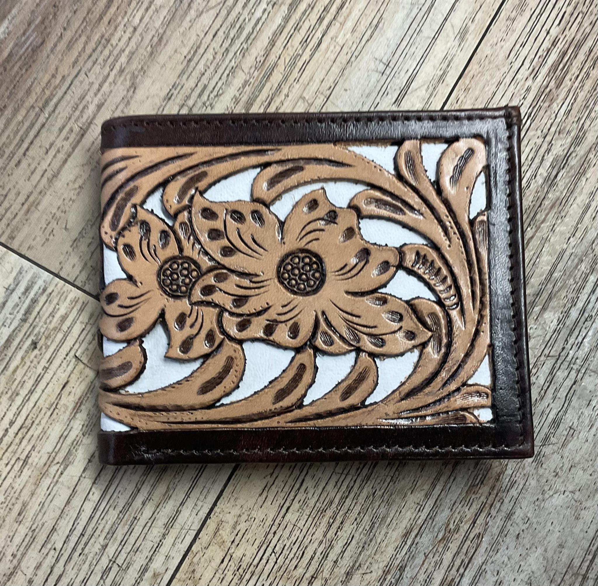 ‘’ ANDERSON  “ | IRON SPUR WESTERN CO. MEN BI FOLD WESTERN TOOLED LEATHER WALLET