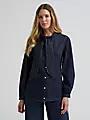WOMEN'S DENIM BOW SNAP SHIRT|112382509
