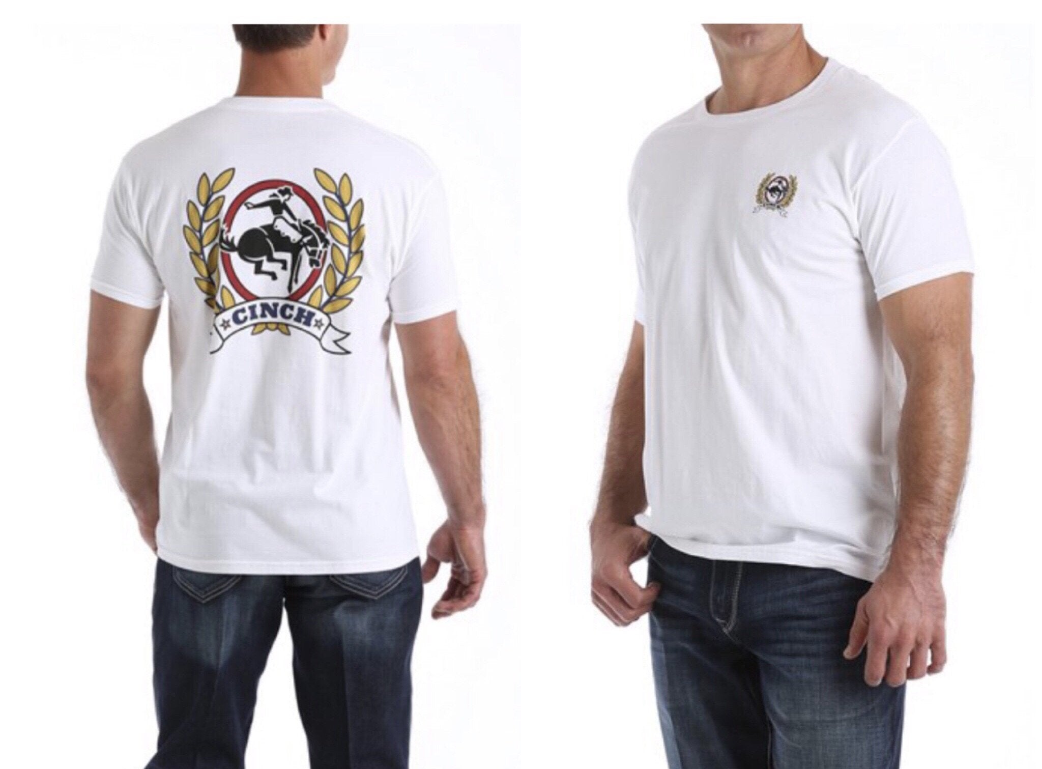 CINCH MEN'S WHITE SHORT SLEEVE COTTON PRINT SHIRT