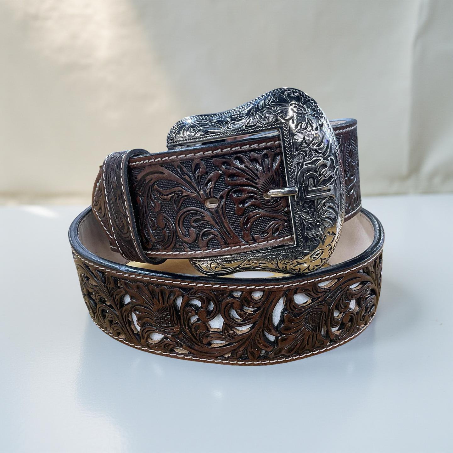 “ LIAM “ | MEN WESTERN BELT IRON SPUR HANDMADE 2 INCH WIDE