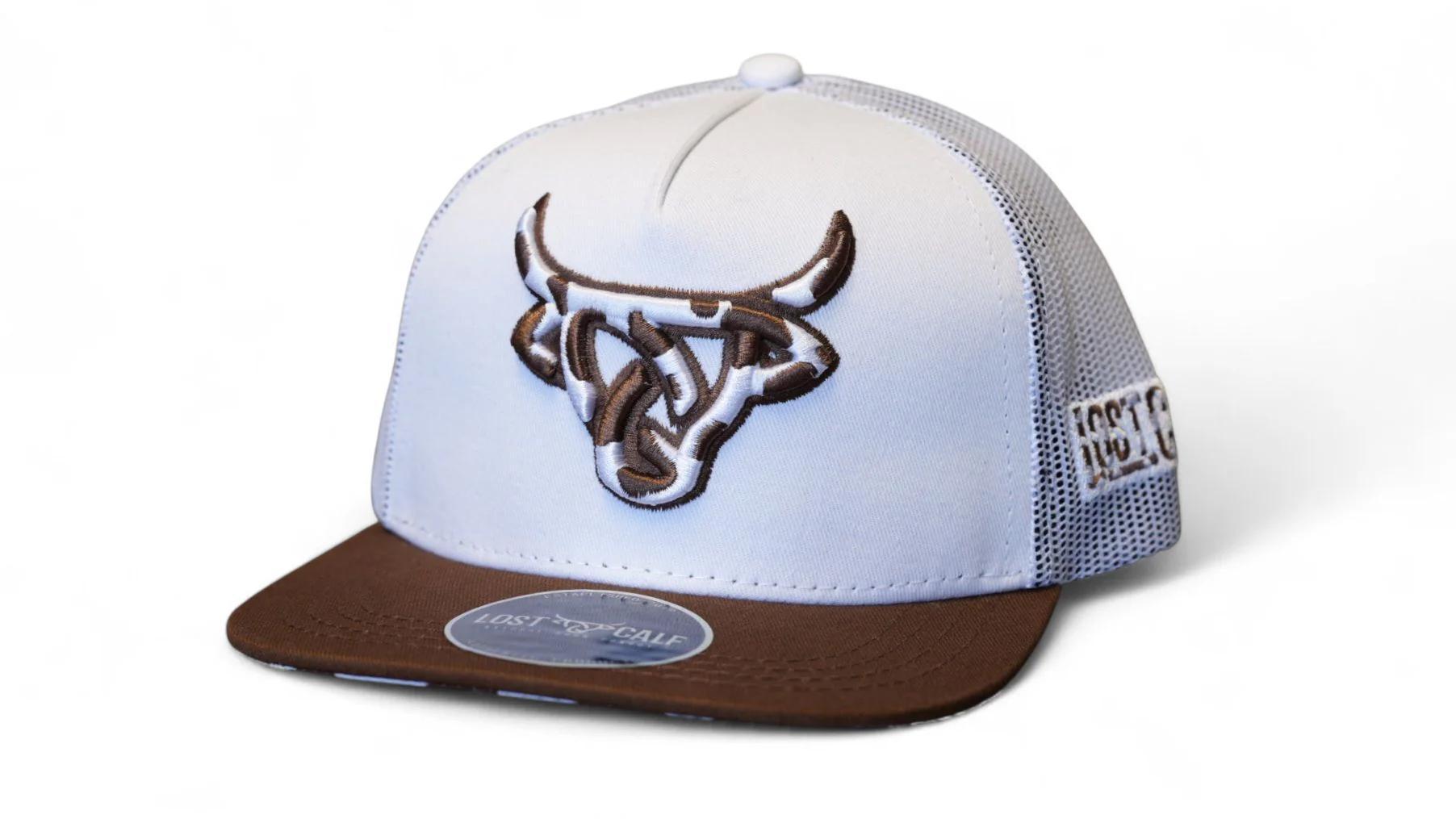 ‘’Cowhide ‘’ White/Brown Kids Lost Calf Cap