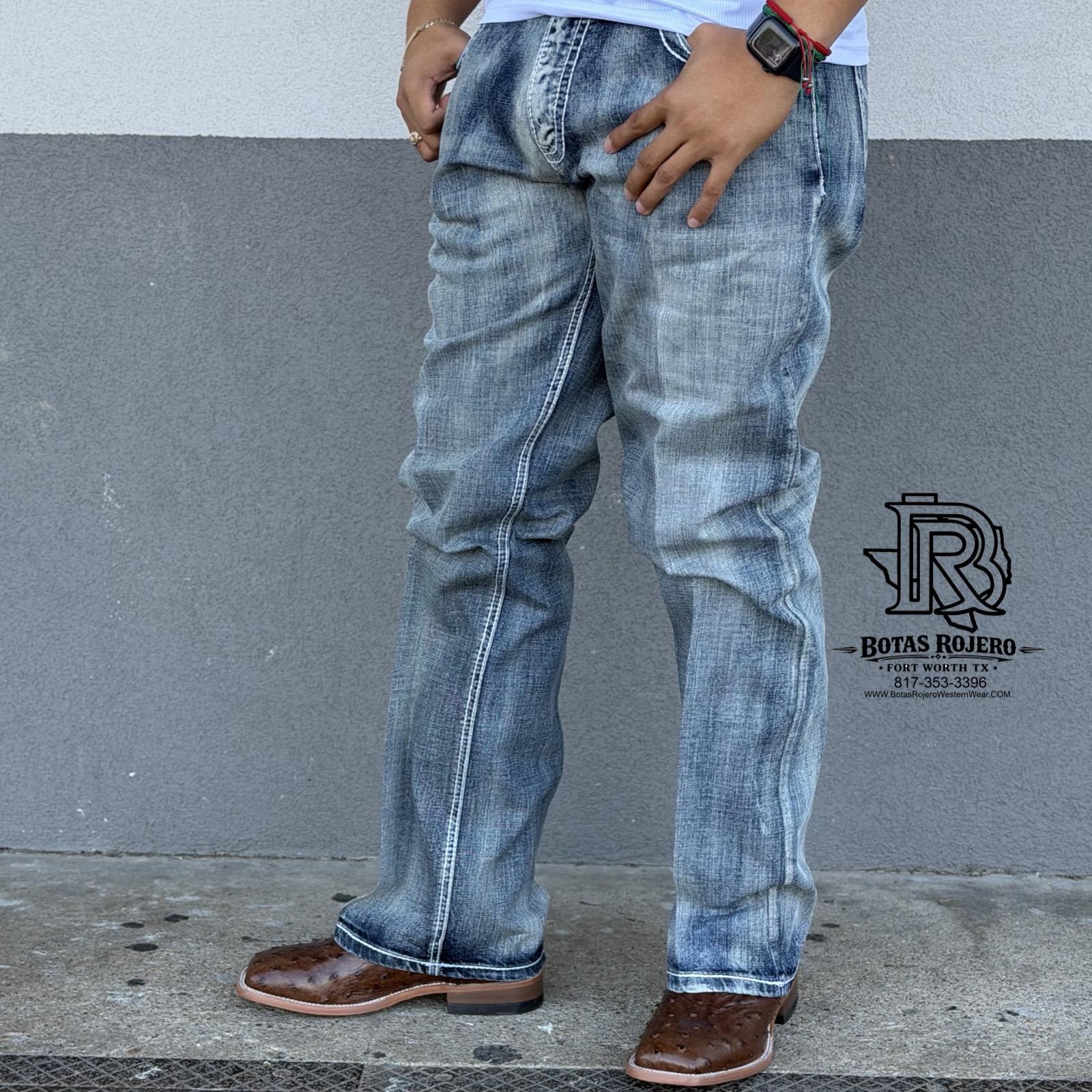 03 | BOOTCUT IRON SPUR MED BLUE WESTERN MEN JEANS