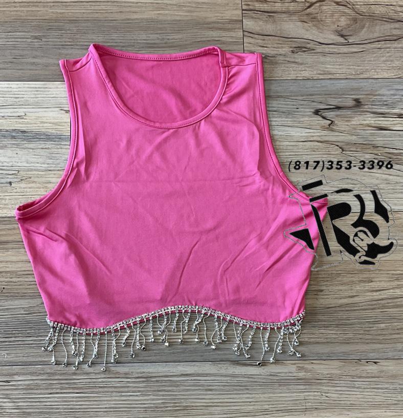 LAUREN PINK  FRINGE TOP