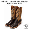 “ Desert King “ | MEN CAIMAN TAIL CHOCOLATE SQUARE TOE WESTERN BOOT