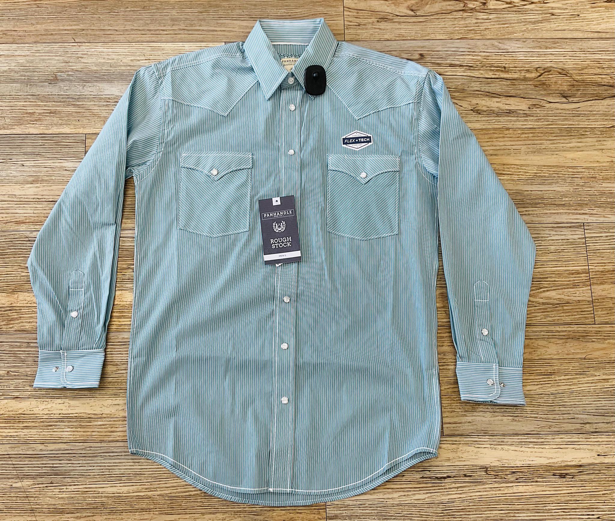 MENS PANHANDLE TURQUOISE LONG SLEEVE SNAP SHIRT |RMN2S04582