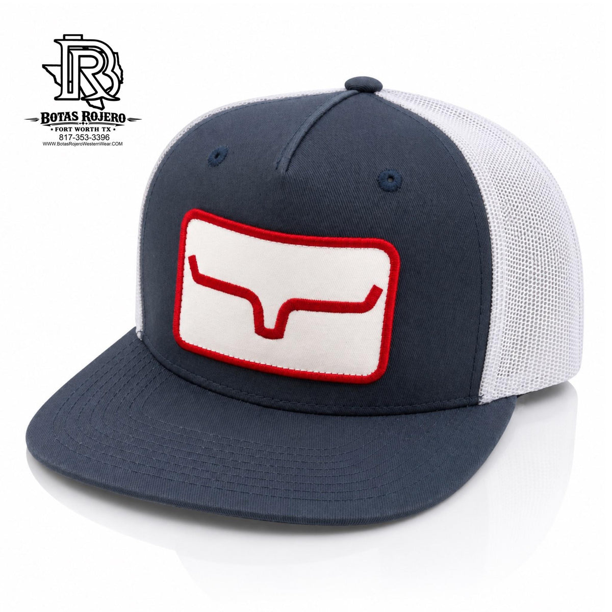 KIMES RANCH CAP SNAP BACK BLUE AND WHITE MESH