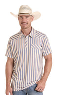 ROCK & ROLL MEN’S NATURAL WESTERN STRIPES POLO | BM51T09057