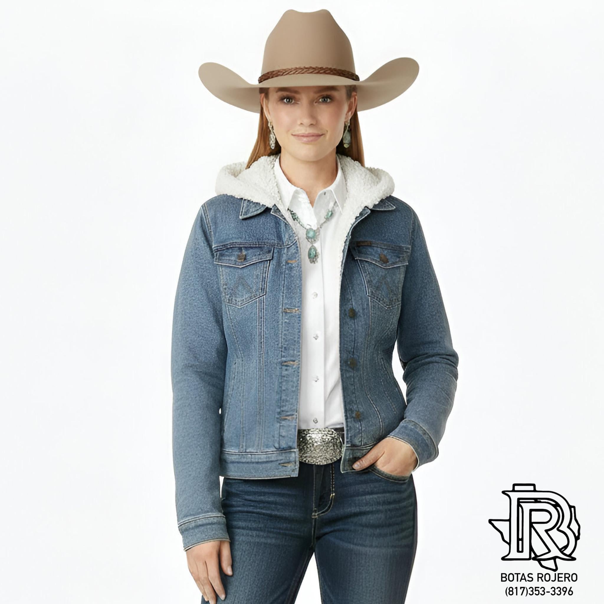 “ Maria “ | WOMEN WRANGLER JACKET DENIM WITH GRIZZLY 112317280