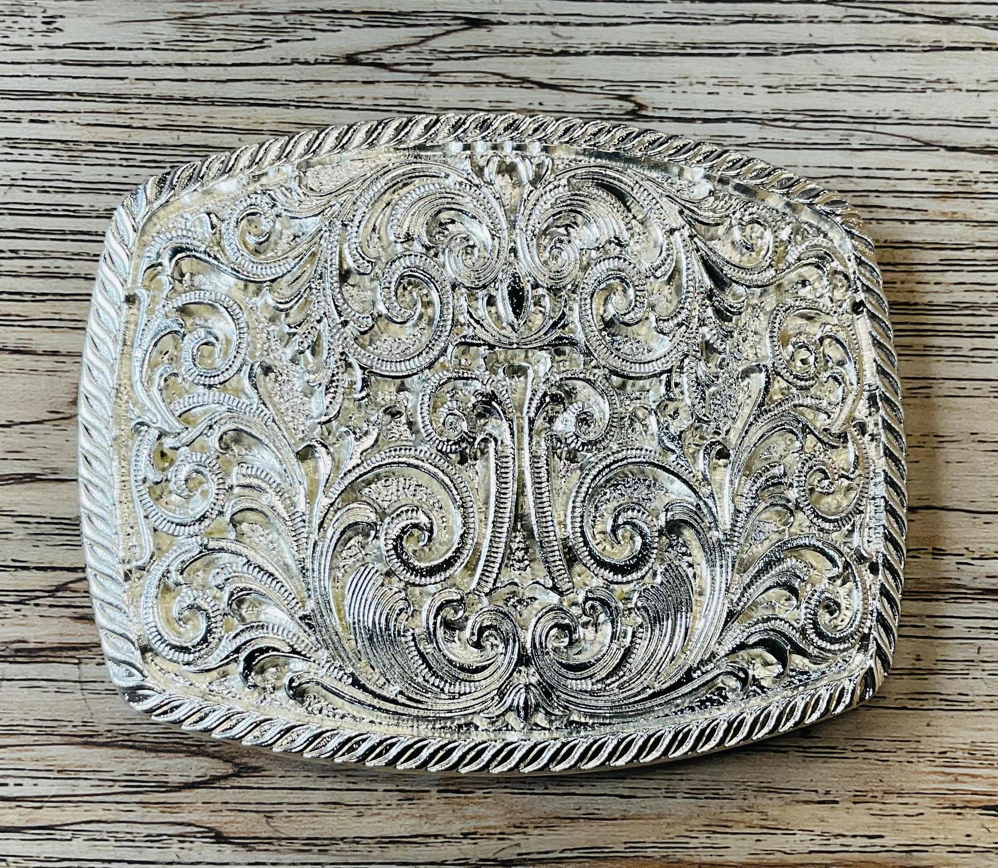 ‘’ALI’’ |SILVER METAL  WESTERN COWBOY BELT BUCKLE