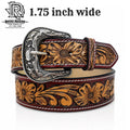“ FLINT “ | 1.75 INCH IRON SPUR MEN’S WESTERN BELT HANDMADE RED LINER