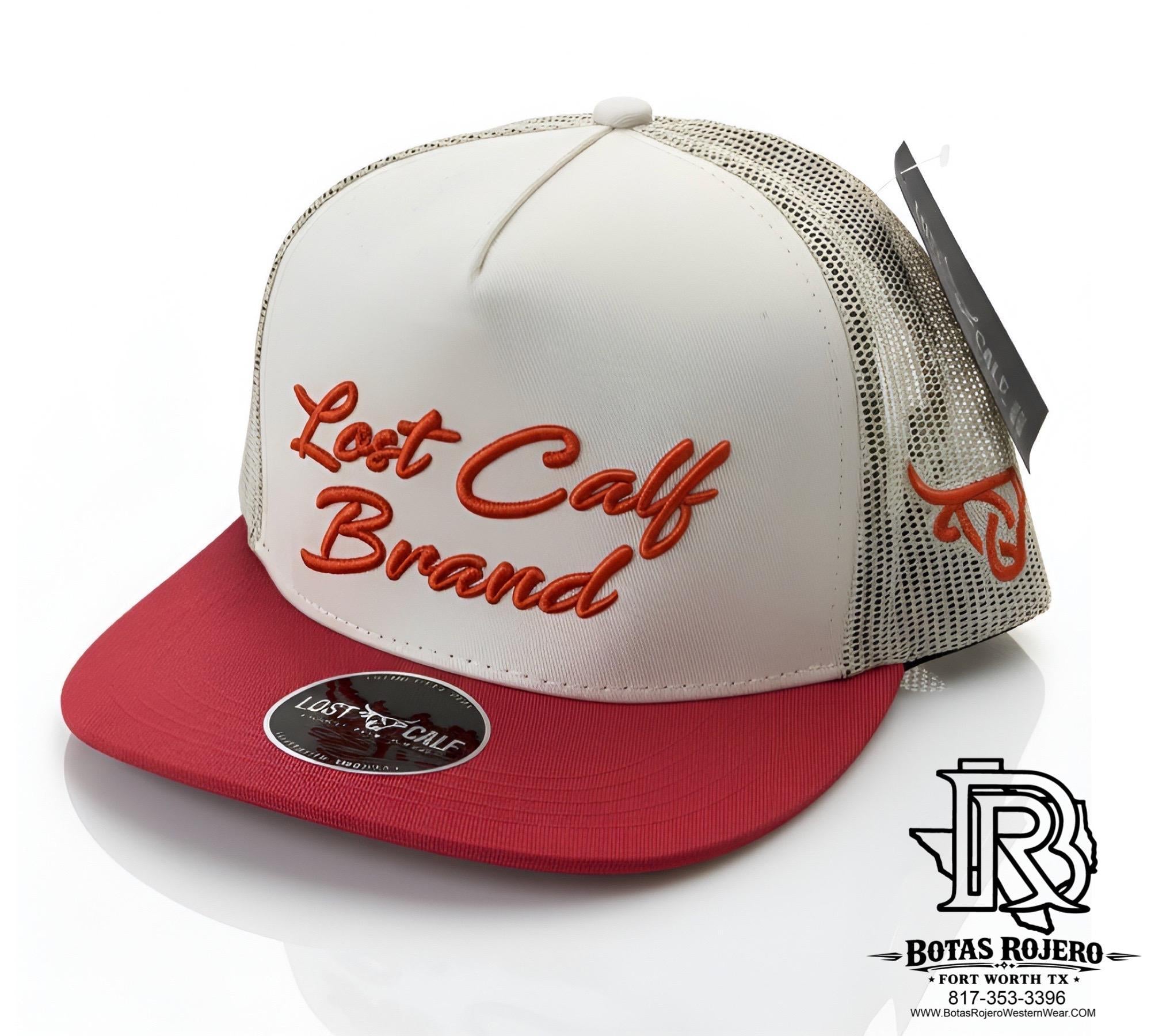 LOST CALF BRAND CAP KHAKI RED