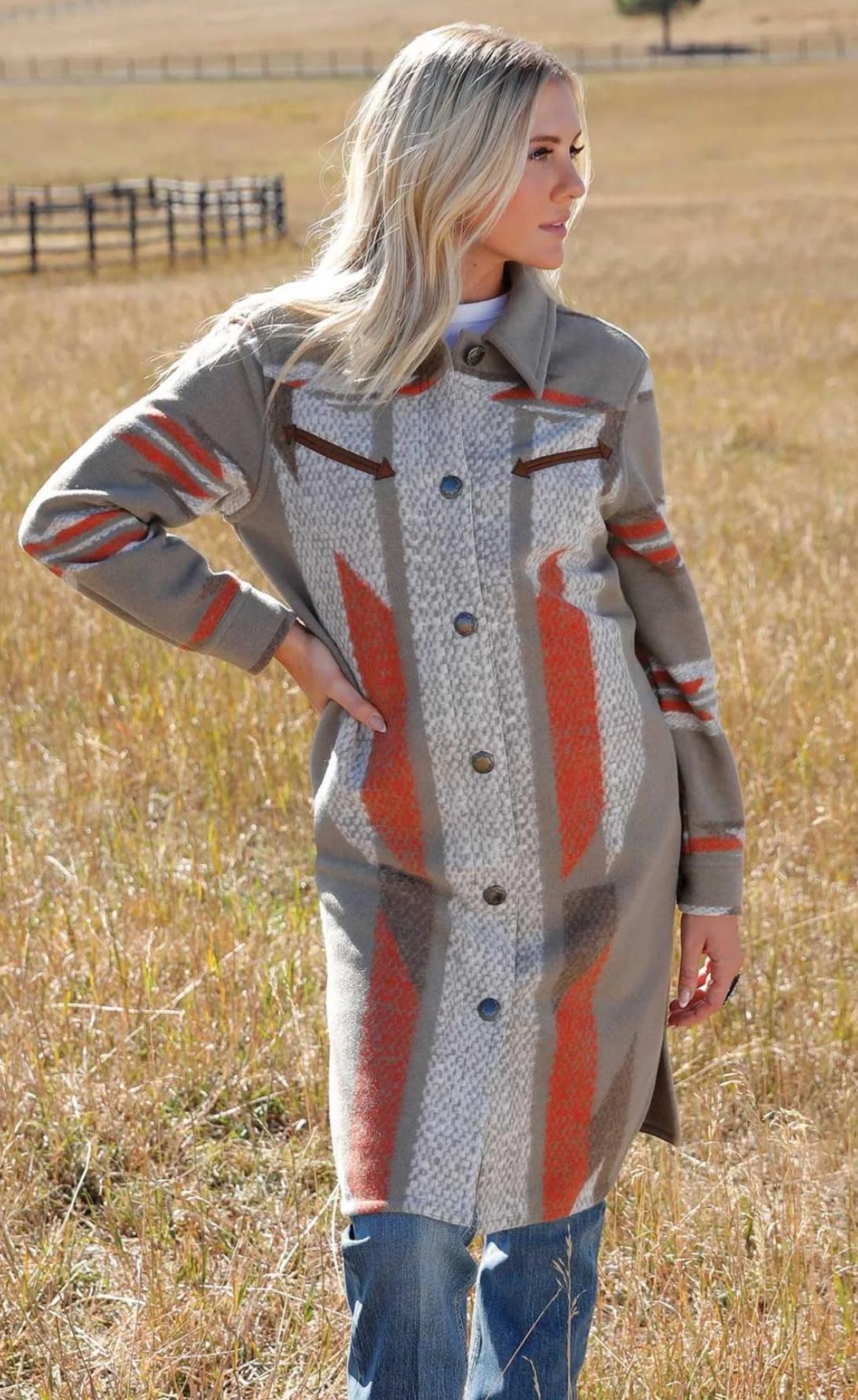 Cruel Girl Western Jacket Womens Sweater Knit Duster Stone| CWJ7454003